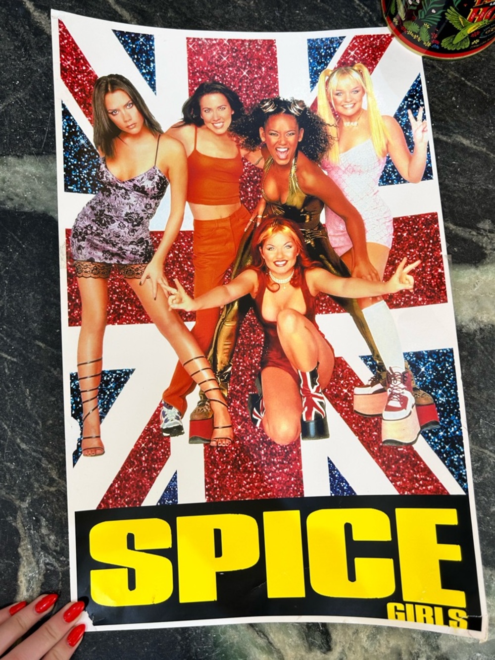 Spice Girls Glossy Poster with Union Jack Design - Red, Blue, White